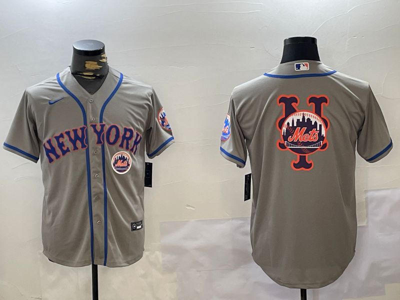 Men New York Mets Blank Grey Game 2024 Nike MLB Jersey style 10